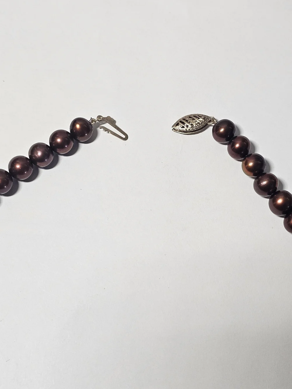 10k Gold Brown Pearl Bead Necklace - 17¾in Length